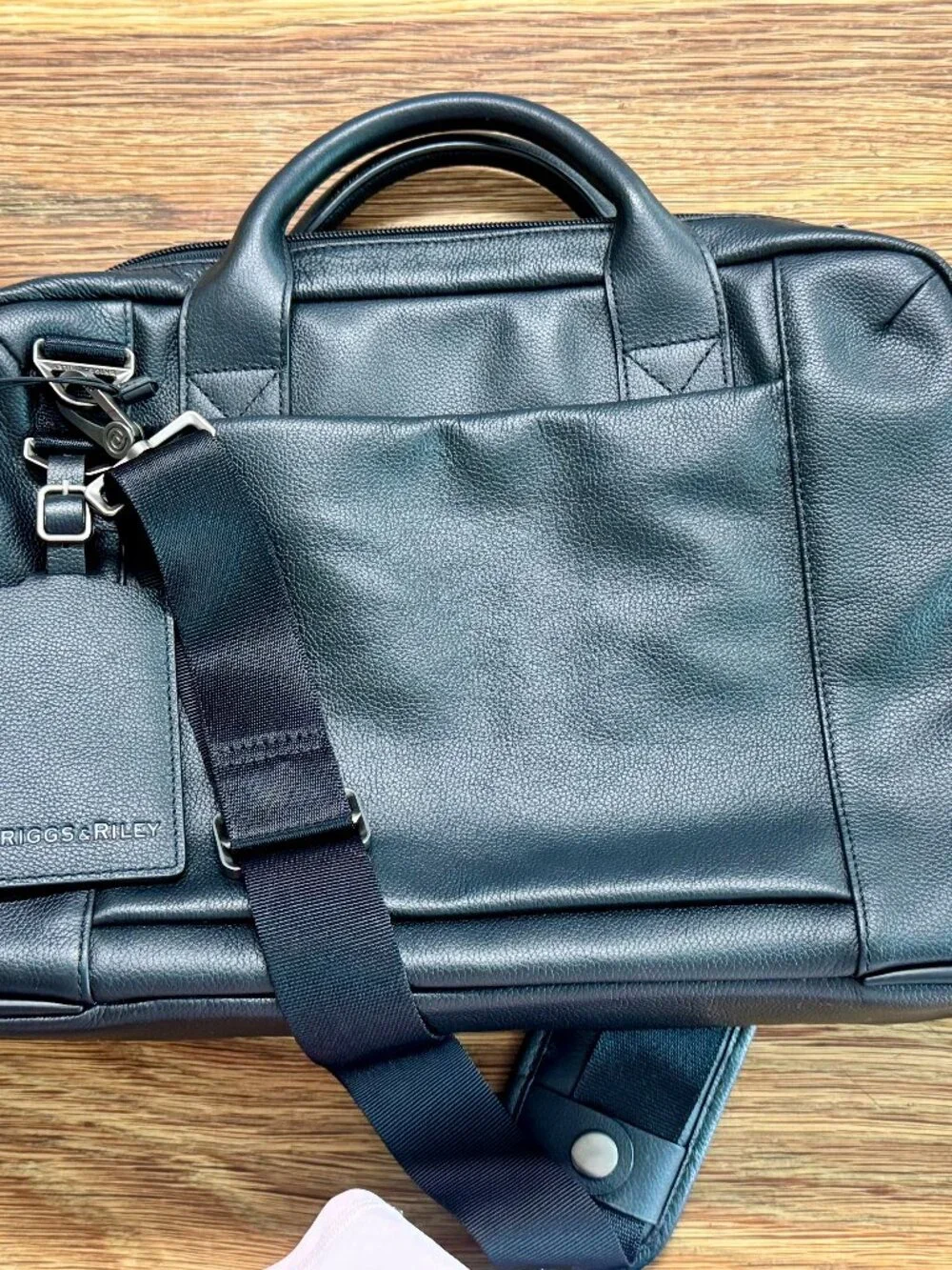 BRAND NEW Briggs & Riley @Work premium leather slim briefcase NWT + dustbag